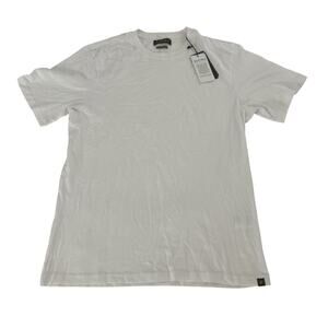 Piombo T-Shirt Mens M White Solid 100% Cotton Short Sleeve